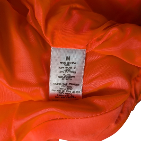 New Abercrombie & Fitch Bright Vibrant Puffer Puffy Pink Vest Zipper Pockets M - Picture 7 of 9